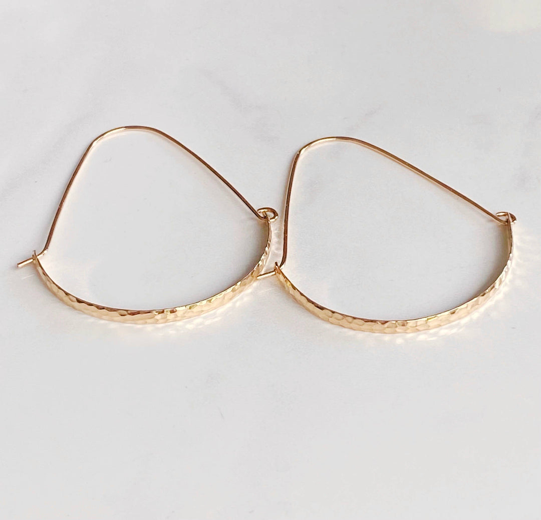 Earrings-Hammered swing hoops