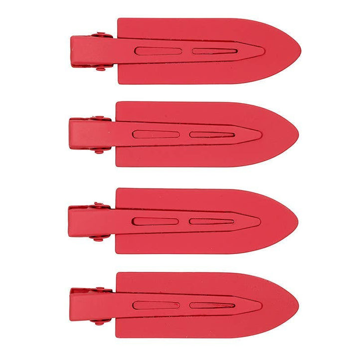 Crease Free Hair Clips - Red - Set of 4