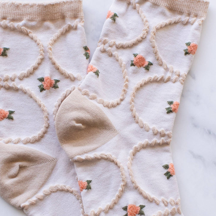 Women's Antique Floral Casual Socks