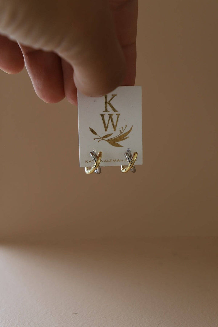 E1751 Earrings-Axel Huggies Mixed Metals