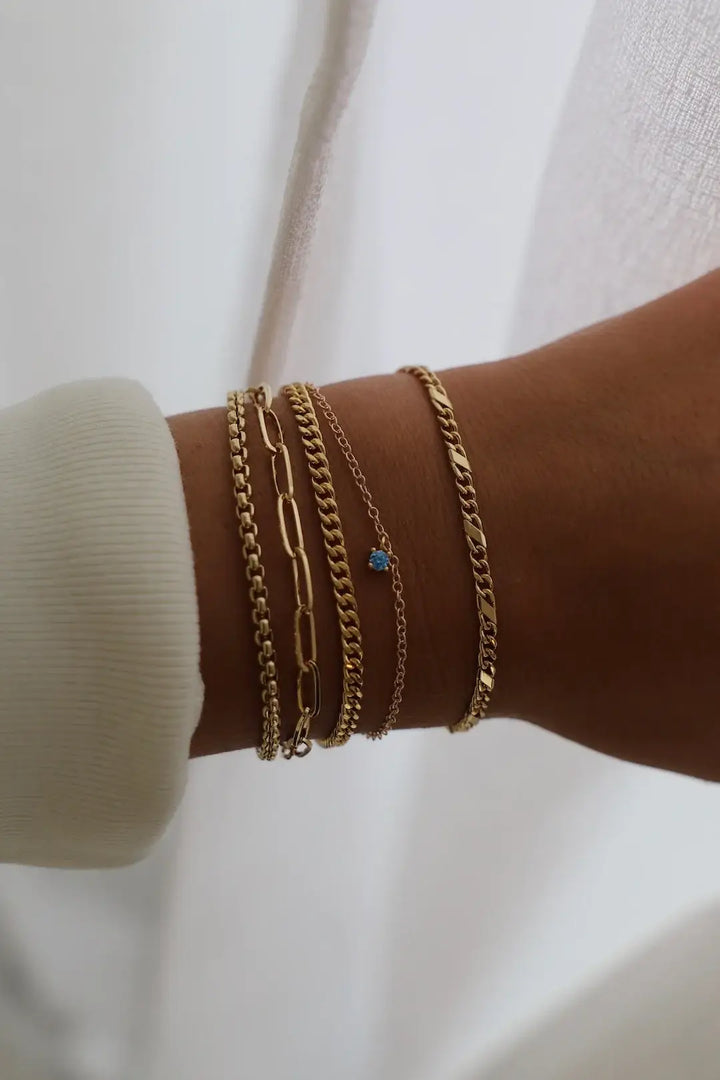 B1197 Bracelet-Nova Holland Round Box Chain SMALL