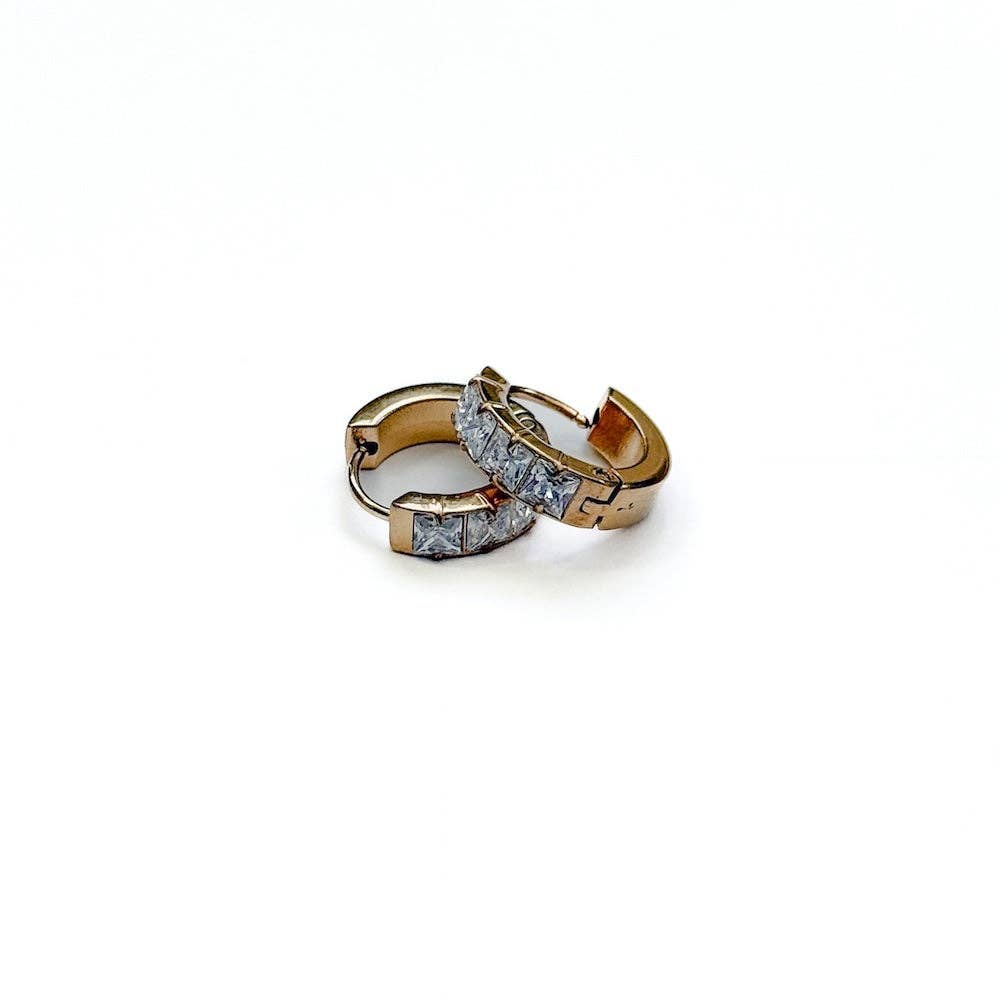 H2O Huggies Demi Diamond Hoops