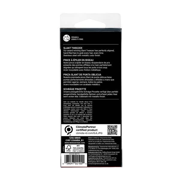 Retail-Black Matte Slant Tweezer