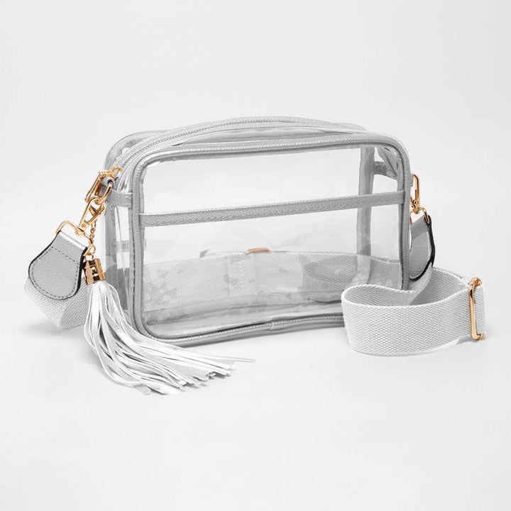 Tassel Crossbody Bag-Transparent