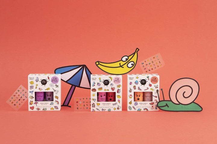 Set: 2 nail polishes + 1 nail sticker: Crac