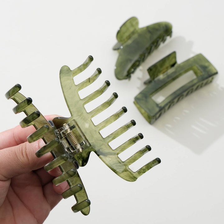 Jade Green Large - Assorted Claw Clips