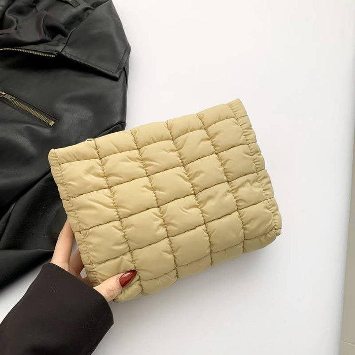 Cosmetic Bag-Quilted Puffy Clutch