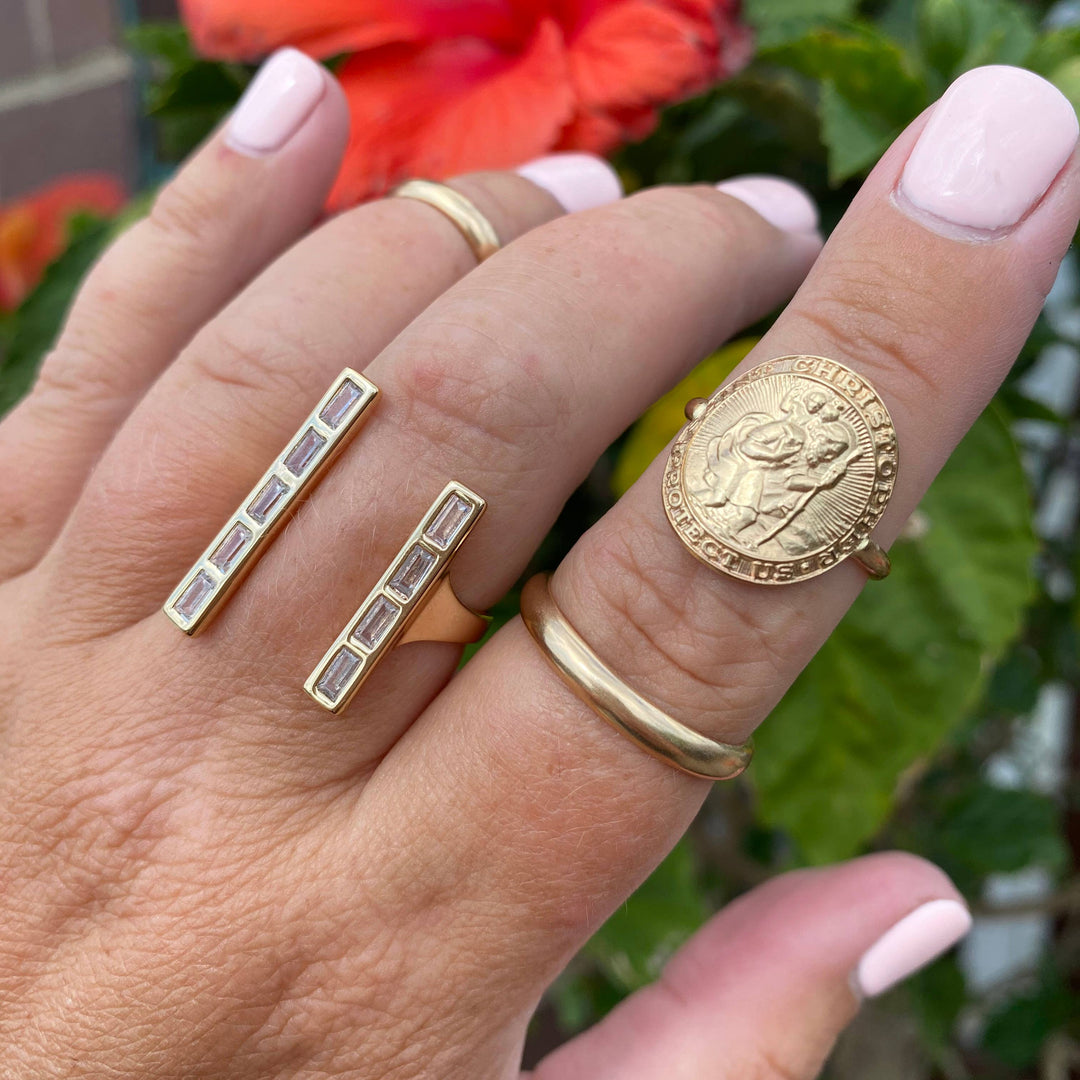 Ring-Gold St Christopher Coin WATERPROOF