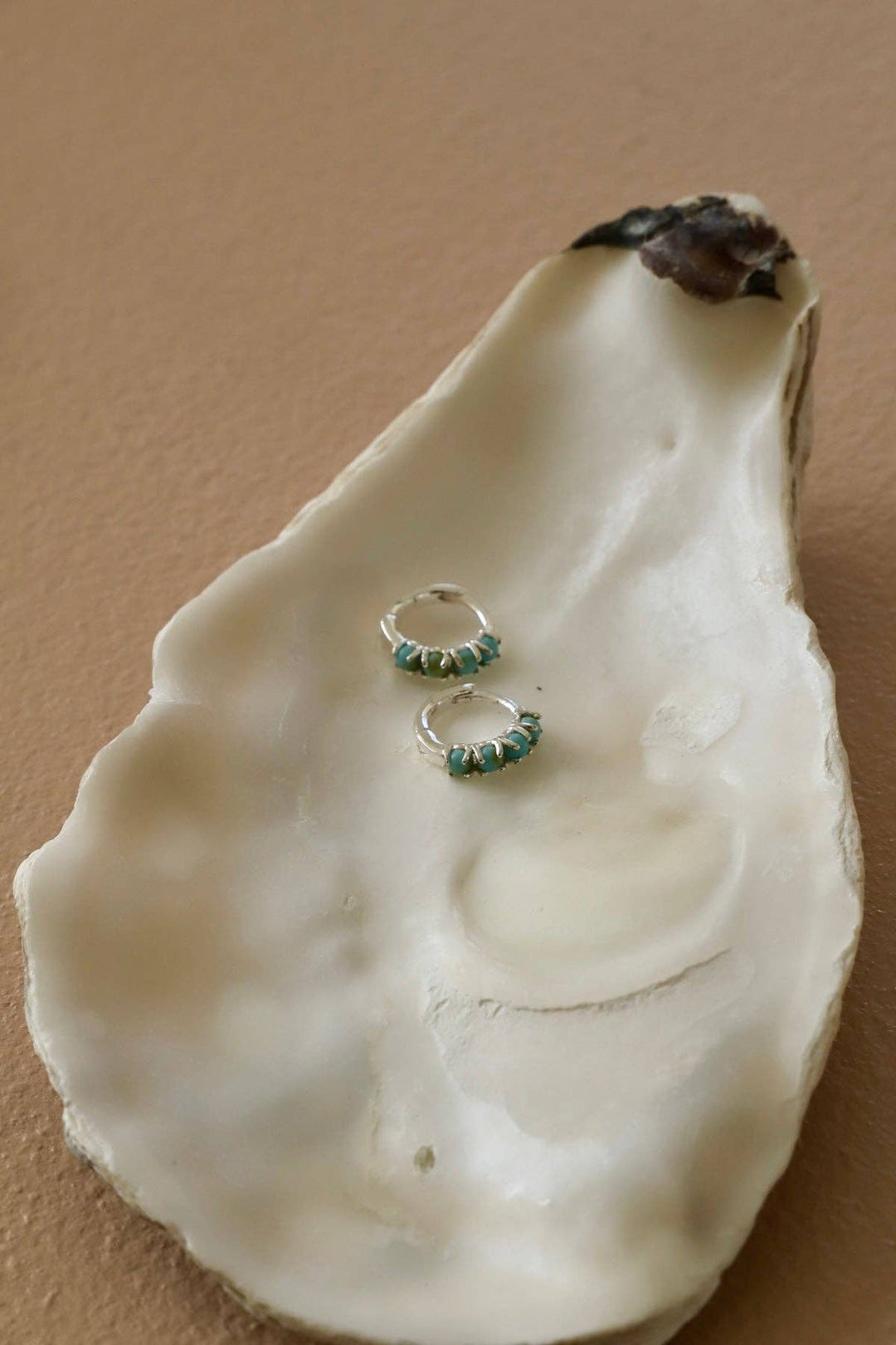 E1719S Earrings-Mini Turquoise Hoops