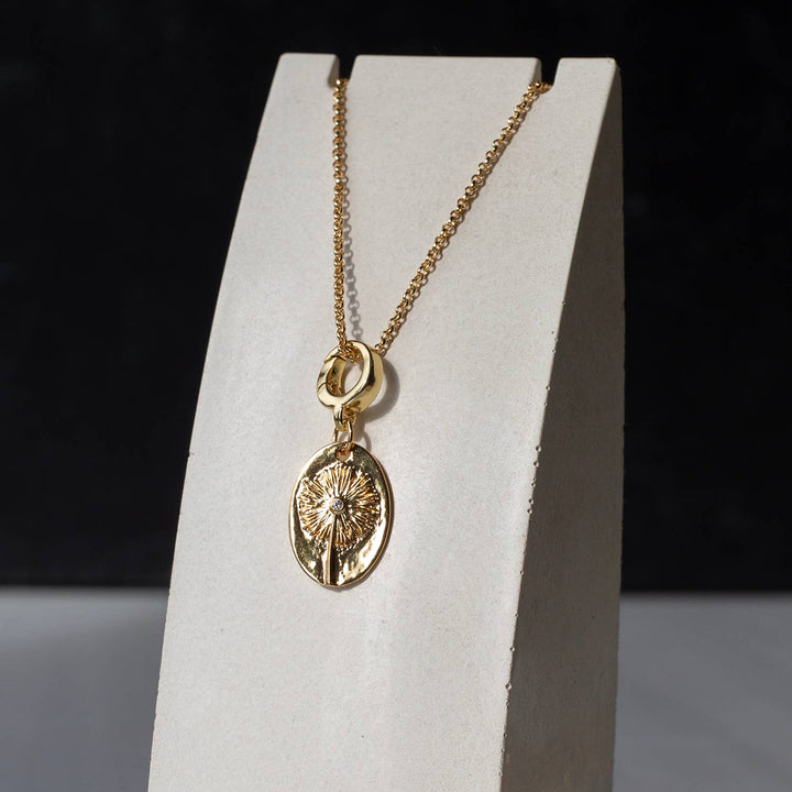 Gold Charm-Dandelion CZ