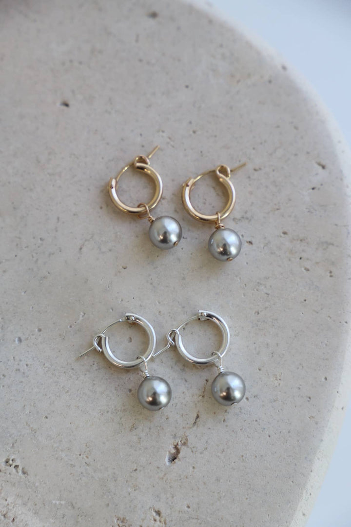 E1682G Gold Earrings-Metallic Pearl and Gold Filled