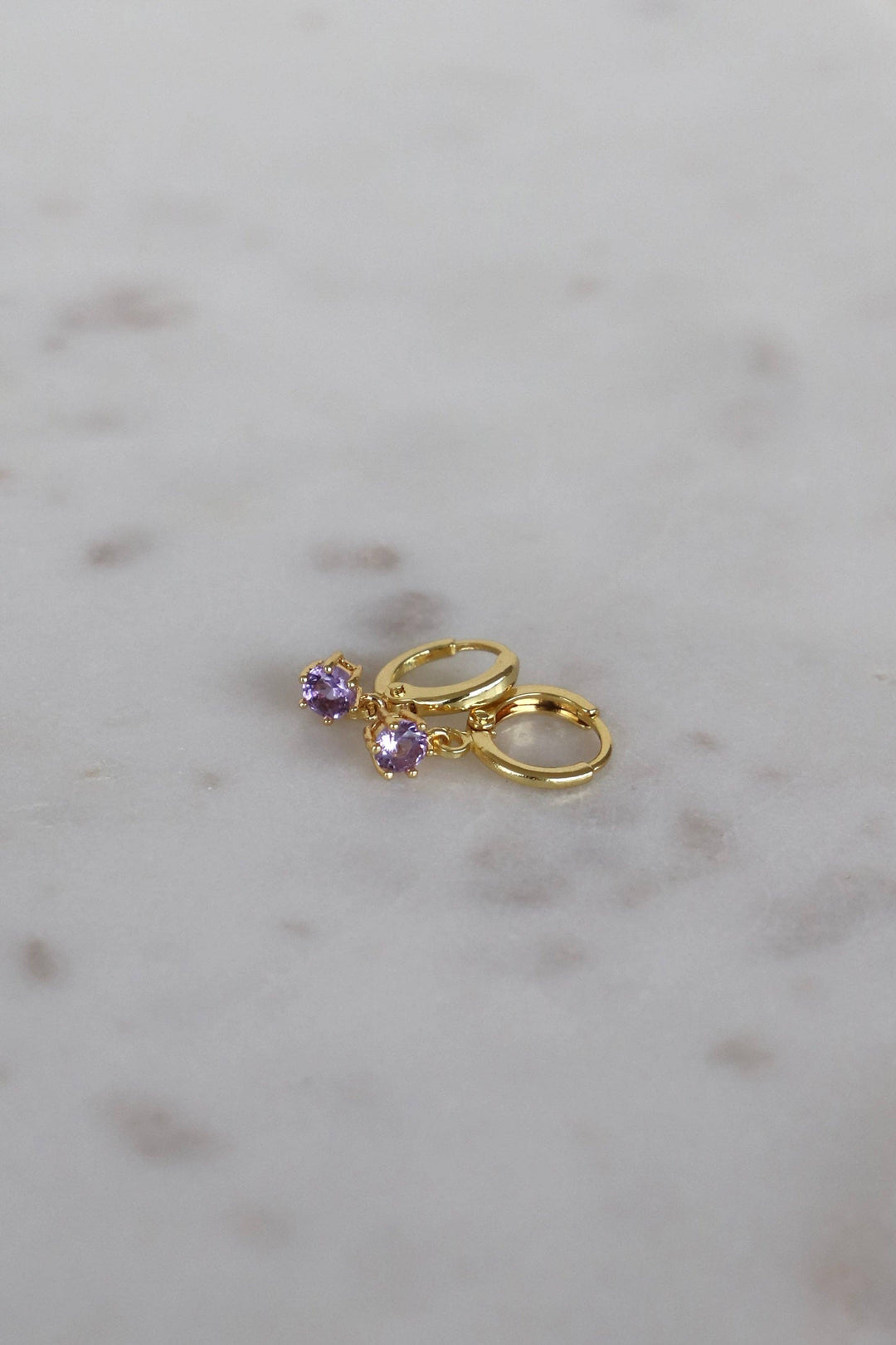 E1734G Earrings-Round Birthstone Huggies
