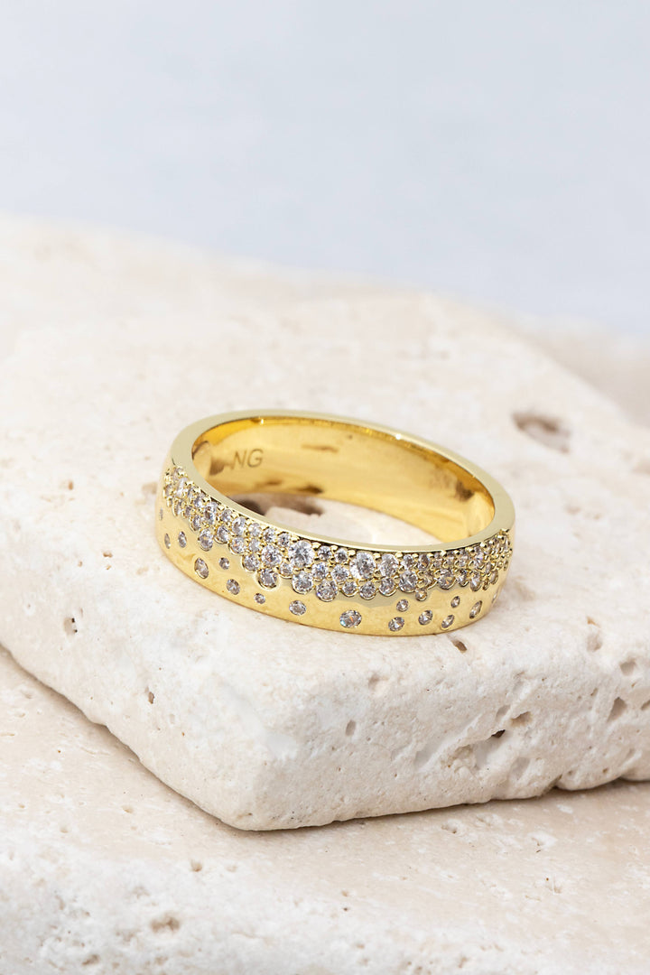 Ring-14k Gold Plate Champagne Fizz