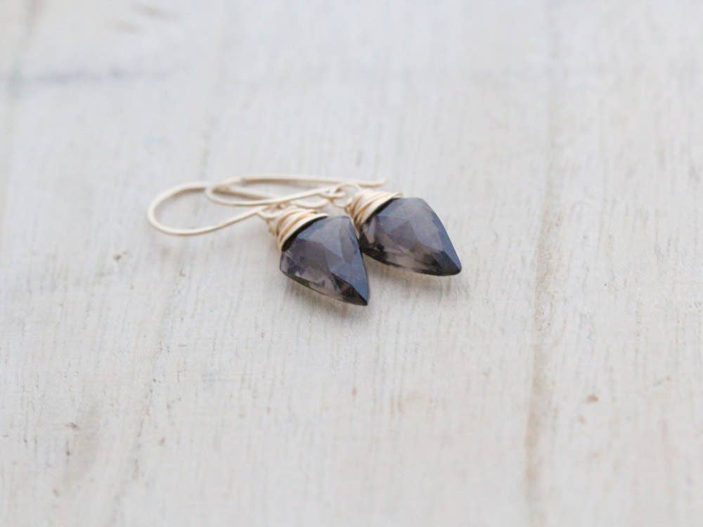 Earrings-Arrow - Smoky Quartz