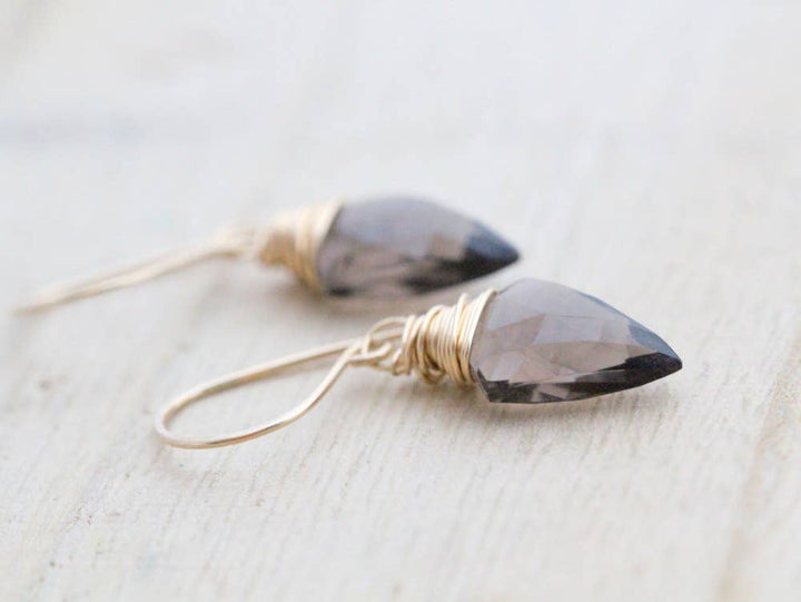 Earrings-Arrow - Smoky Quartz