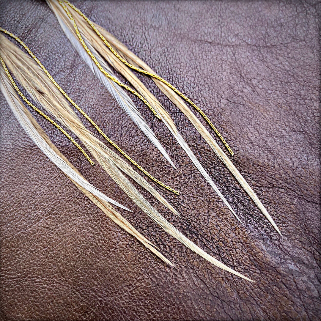 Earrings-FREEBIRDS COLLECTION: Mini Feather-Champagne