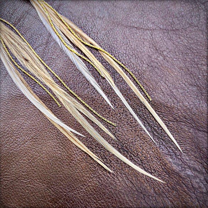 Earrings-FREEBIRDS COLLECTION: Mini Feather-Champagne