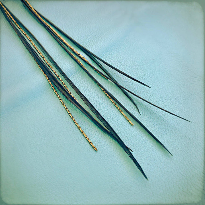 Earrings-Mini Feather-Black/Gold, Boho Western Earrings