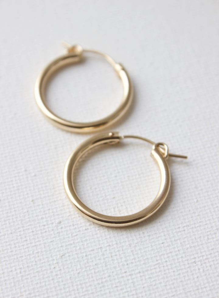 E1221G Gold Earrings-Gold Filled Hoops