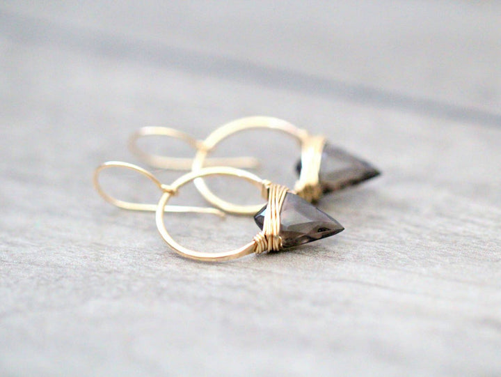 Earrings-Albatross - Smoky Quartz