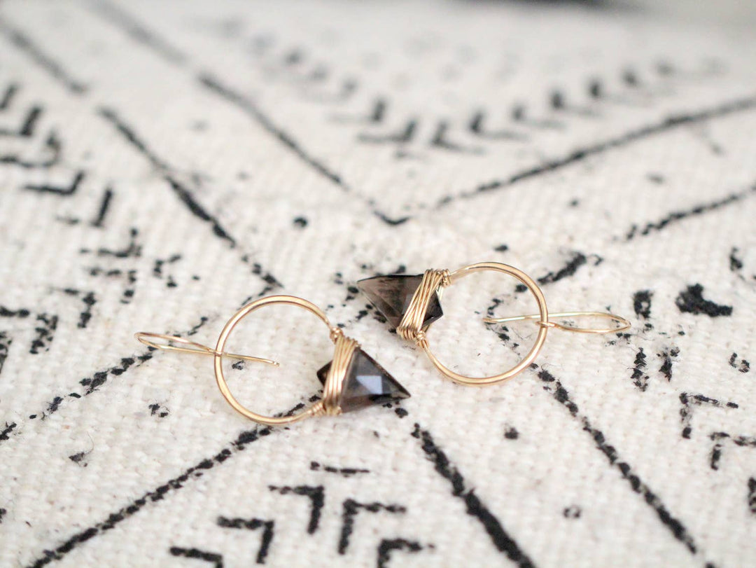Earrings-Albatross - Smoky Quartz