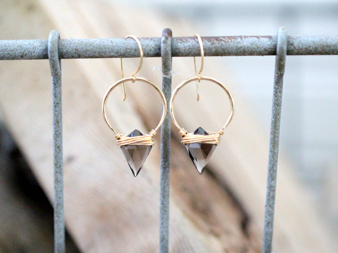 Earrings-Albatross - Smoky Quartz