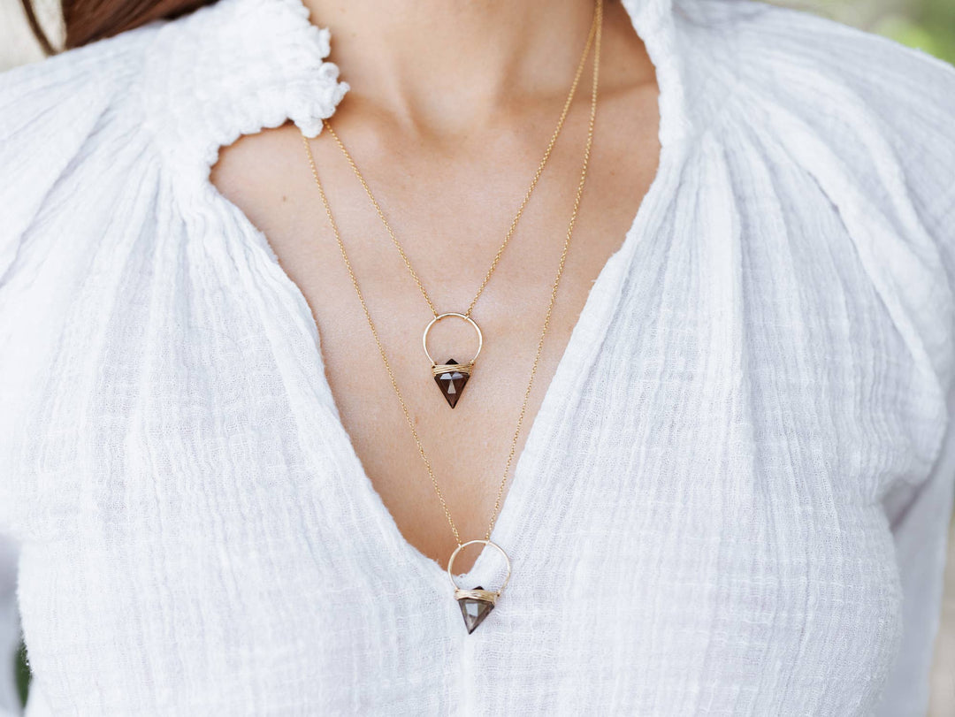 Necklace-Albatross - Smoky Quartz