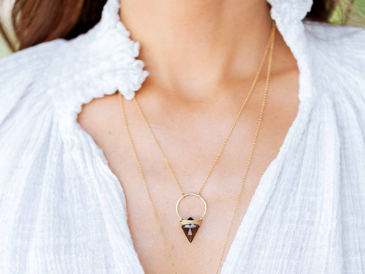 Necklace-Albatross - Smoky Quartz