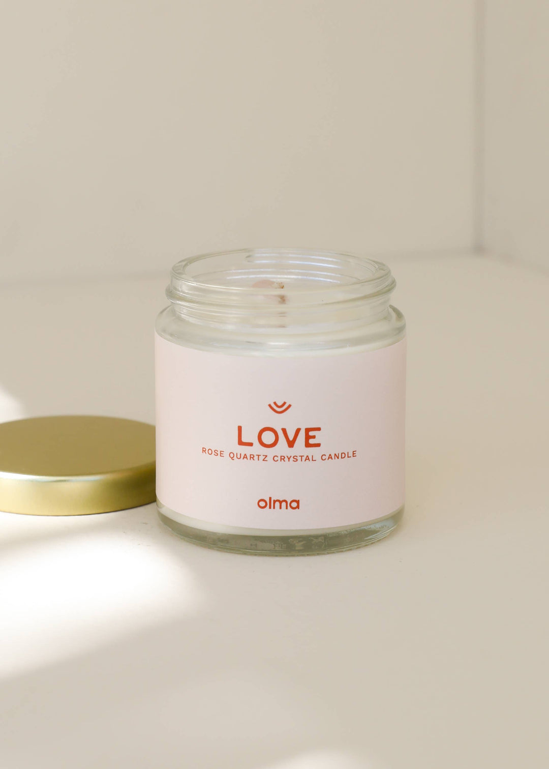 Candle 4oz-Love intention-Rose Quartz Crystal