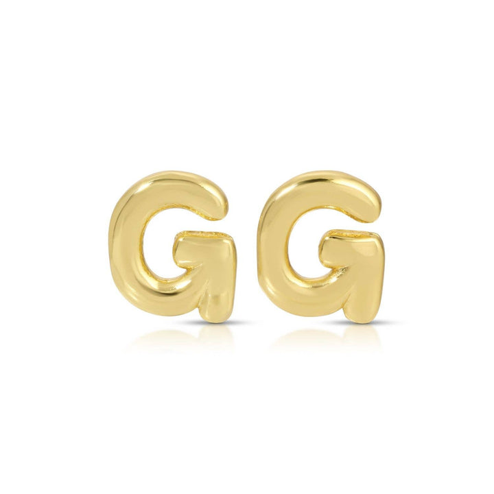 Velvet Gift Tag-Gold Initial Studs