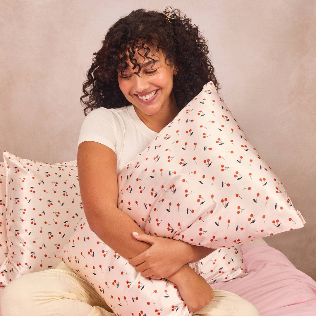 Satin Pillowcase King - Cherry Print