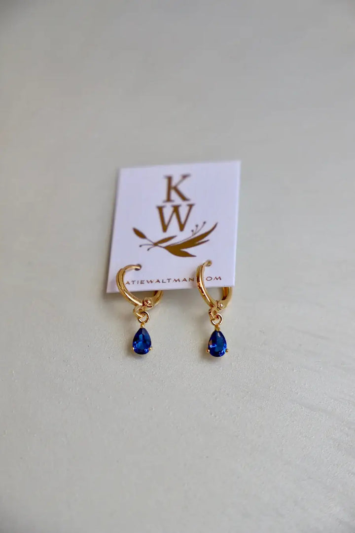 DISCONTINUED E1590 Gold Earrings-Birthstone Teardrop