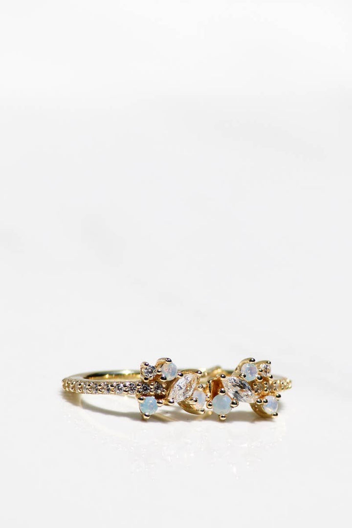 Huggie Earrings-White Opal Tropicale