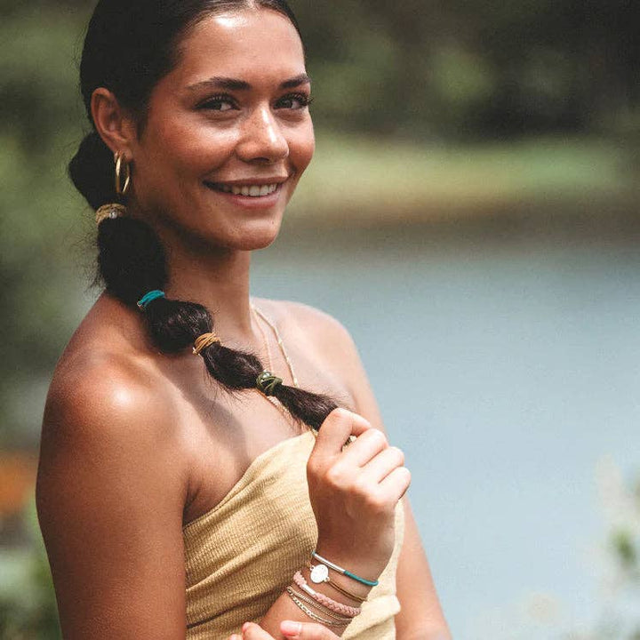 Hair Tie Bracelets-Aloha: Medium