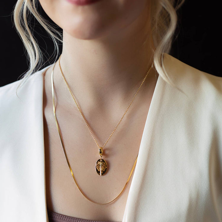 Gold Charm-Dandelion CZ
