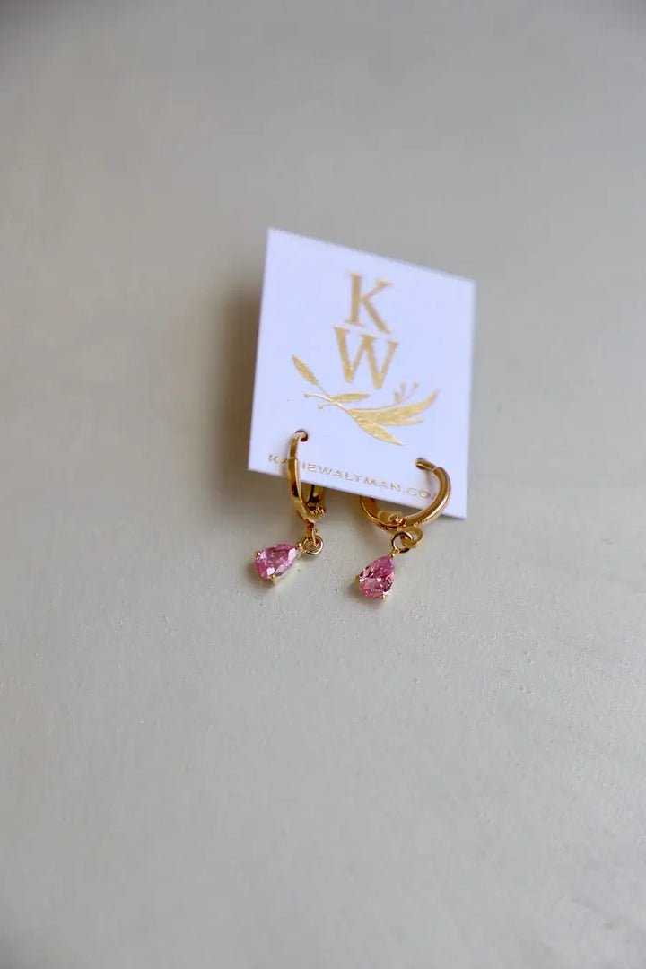 DISCONTINUED E1590 Gold Earrings-Birthstone Teardrop