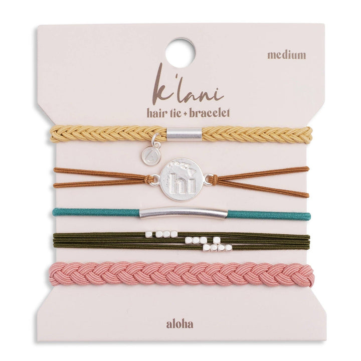 Hair Tie Bracelets-Aloha: Medium