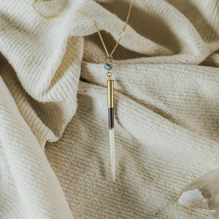 Commonform Necklace-Quill + Turquoise Necklace