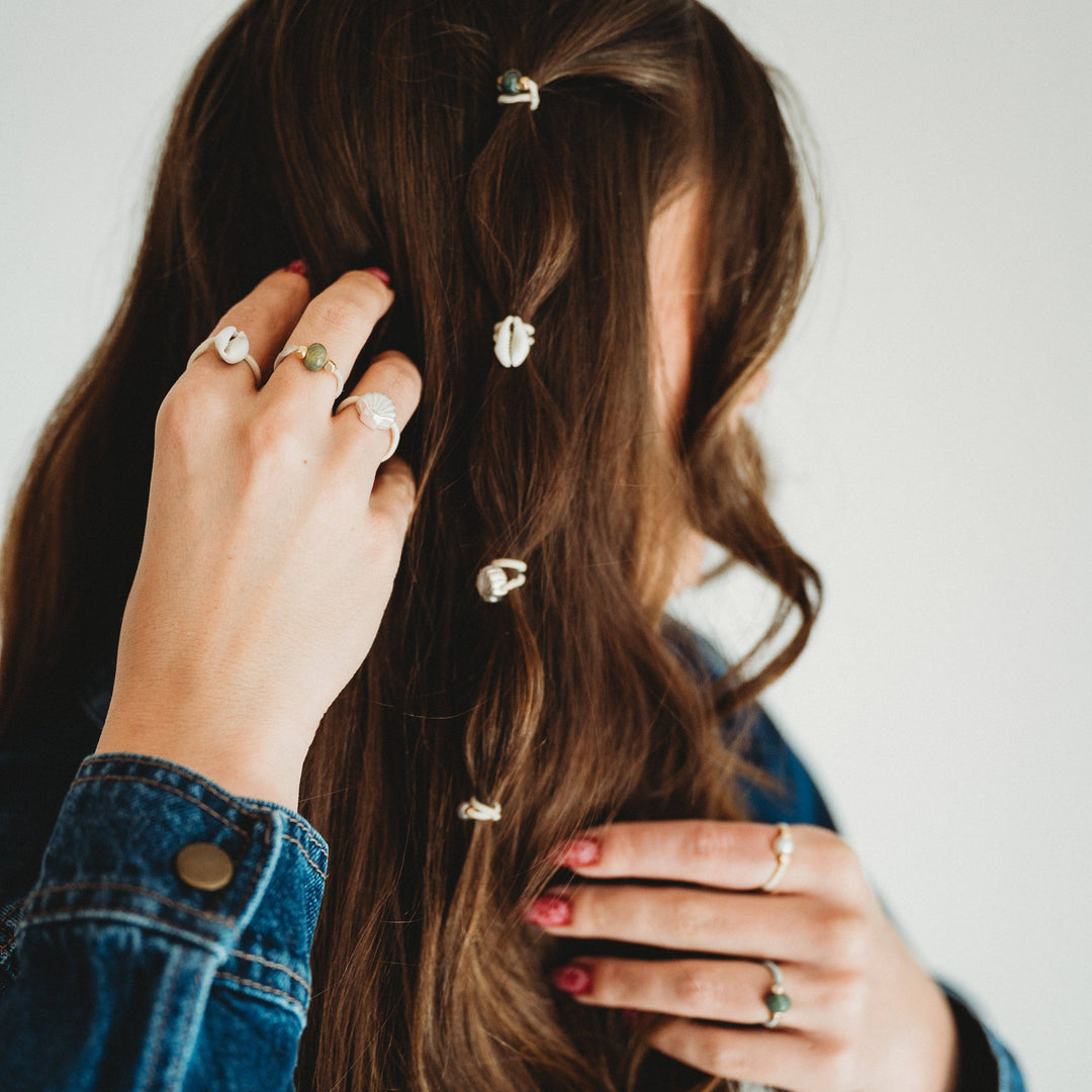 Hair Tie Rings-Tide Seashell Beach Vibe
