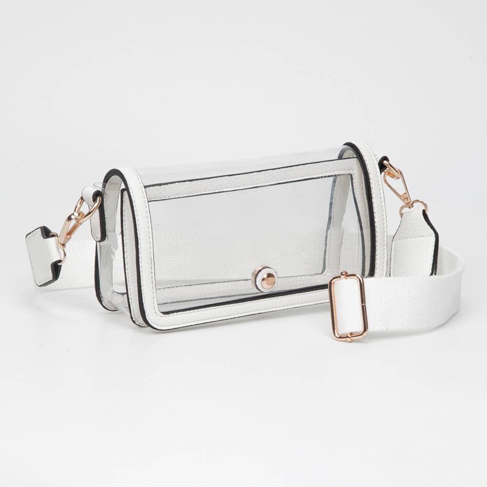 Flap Crossbody Bag-Transparent Rectangle