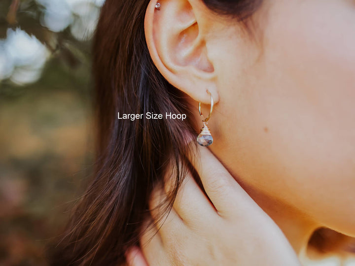 Earrings-Pink Amethyst Dangle Hugs
