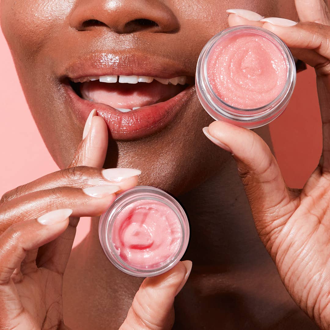 Lip Care Set + Lip Scrubber-Pink Champagne