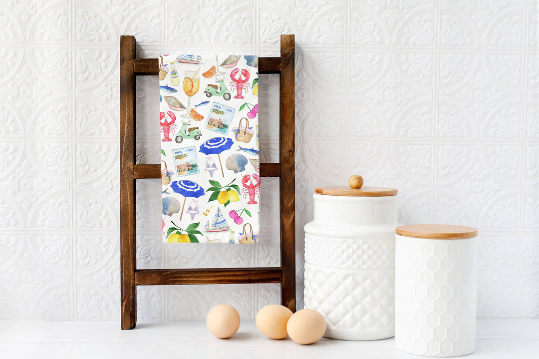 Tea Towel-Amalfi Coast Italian Summer