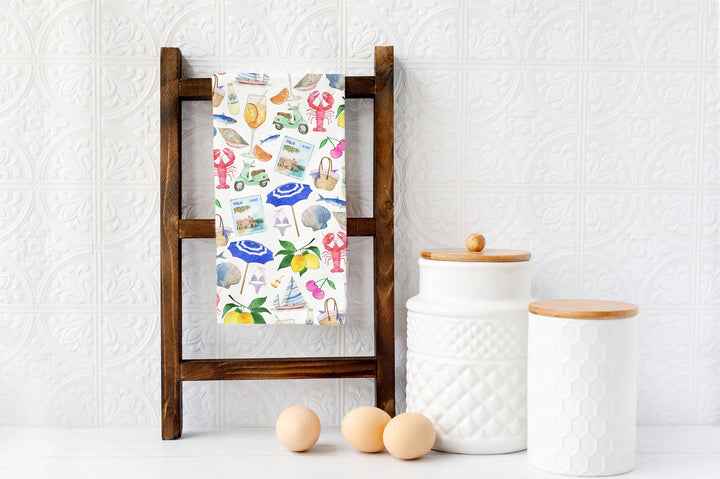 Tea Towel-Amalfi Coast Italian Summer