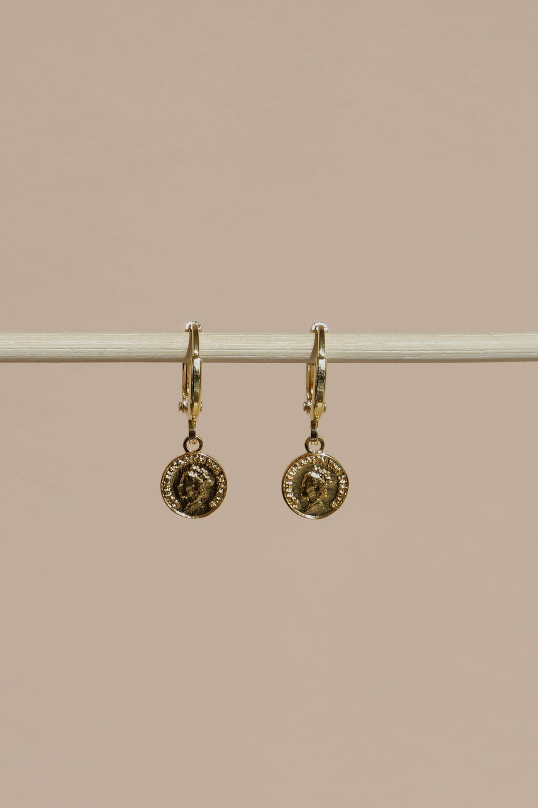 E1799 Gold Earrings-Mira Coin Huggies