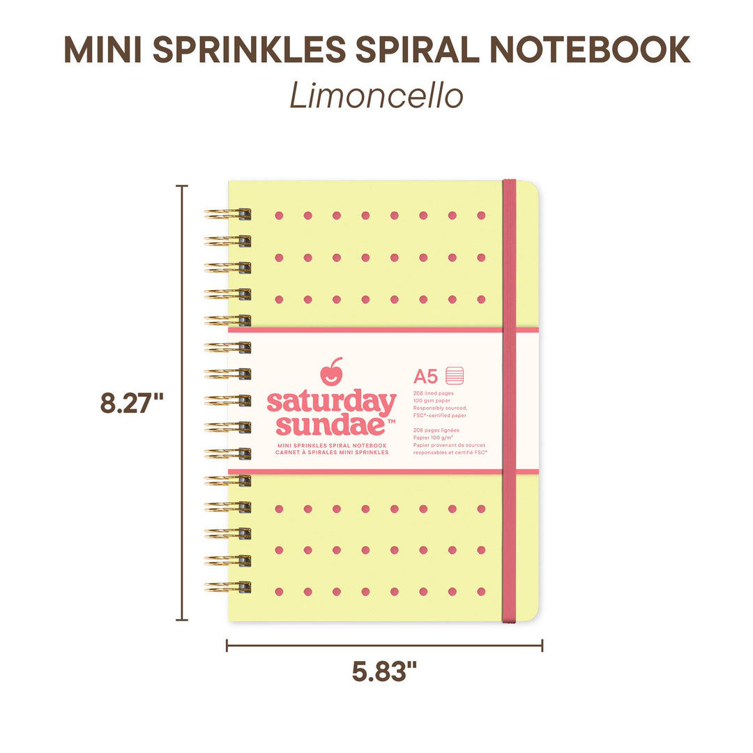 Spiral Notebook-Limoncello A5 Mini Sprinkles