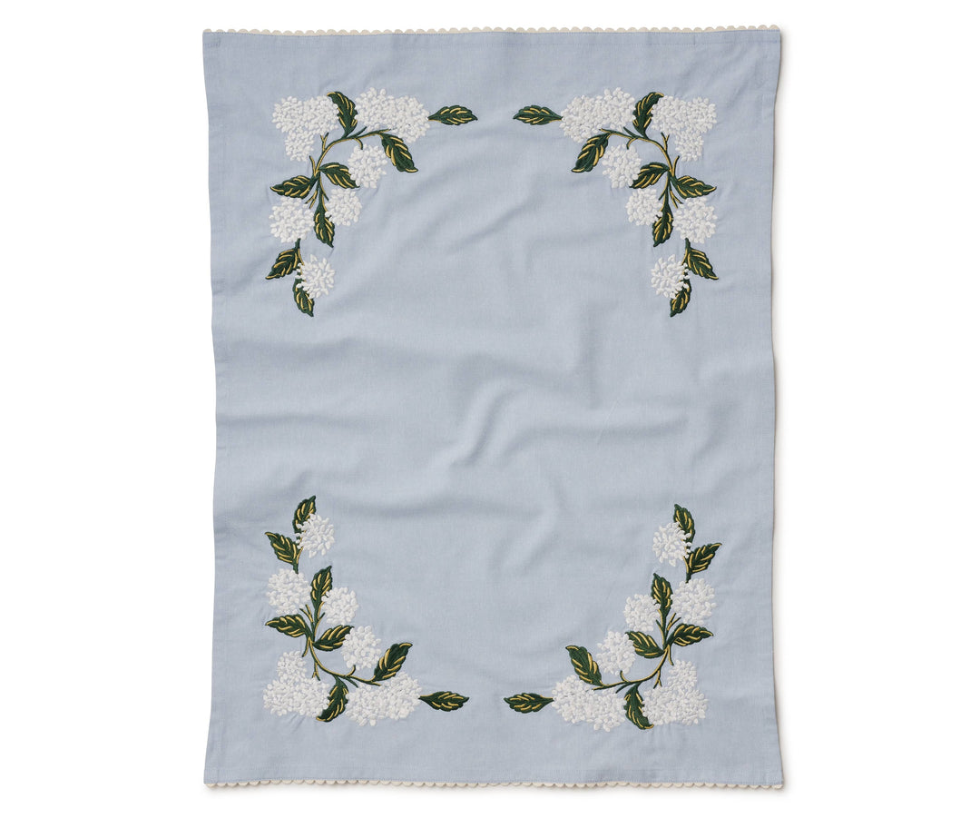 Tea Towel-Hydrangea Embroidered