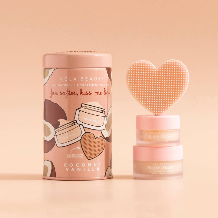 Lip Care Set + Lip Scrubber-Coconut Vanilla