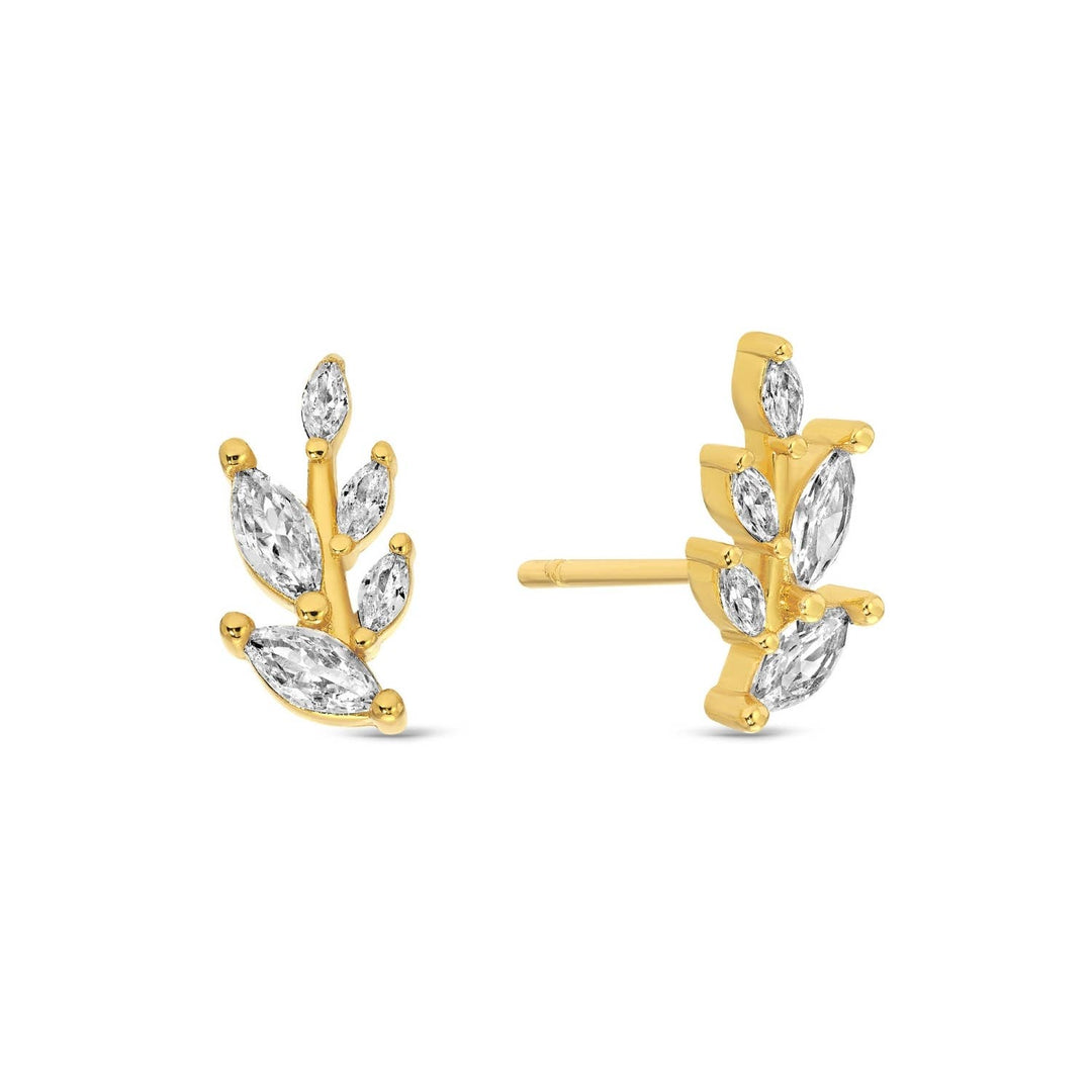 Velvet Gift Tag-Studs-Leaf