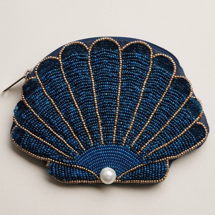 Beaded Coin Purse-Seashell with Pearl Accent